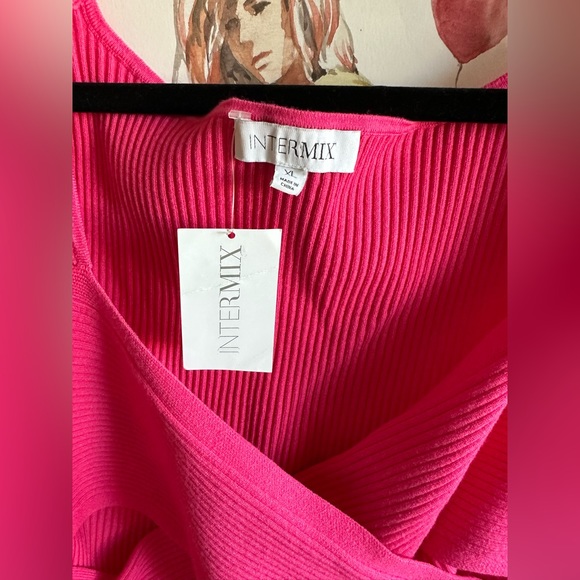 NWT - INTERMIX ELENI CROSS FRONT KNIT TOP - XL - Picture 7 of 7